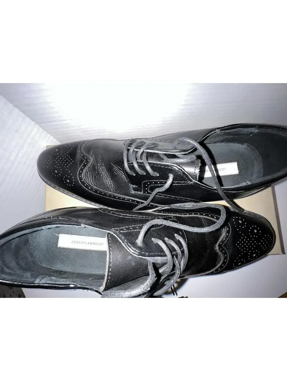 Joseph Abound Men's Black Leather Wingtip Lace-Up Oxford Dress Shoes Size 10 D